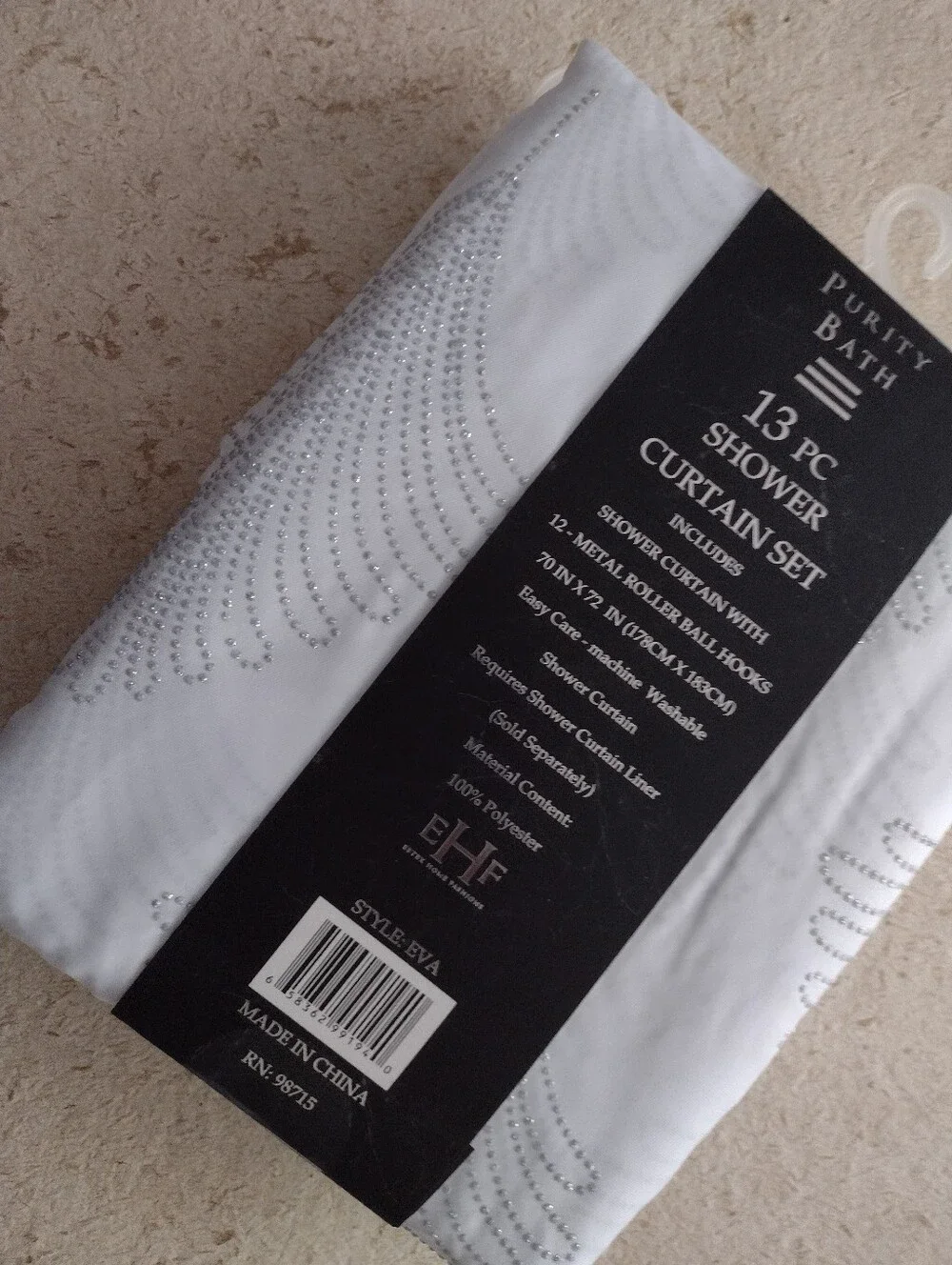 Purity Bath 13 Pc Shower Curtain Set